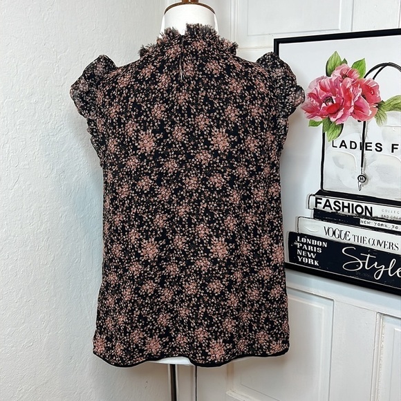 Generation Love Black Floral Print Blouse Size M - Picture 3 of 9